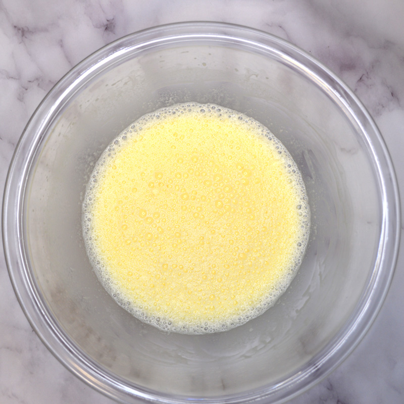 Mix eggs and cream
