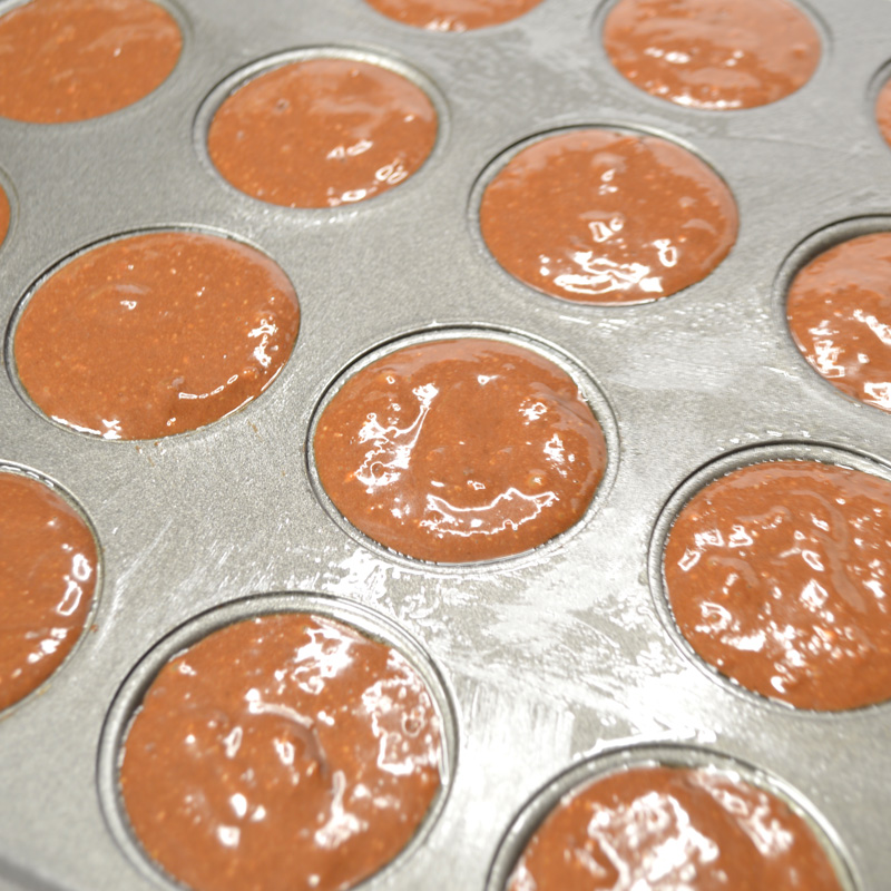 Chocolate Mixture in A Muffin Pan