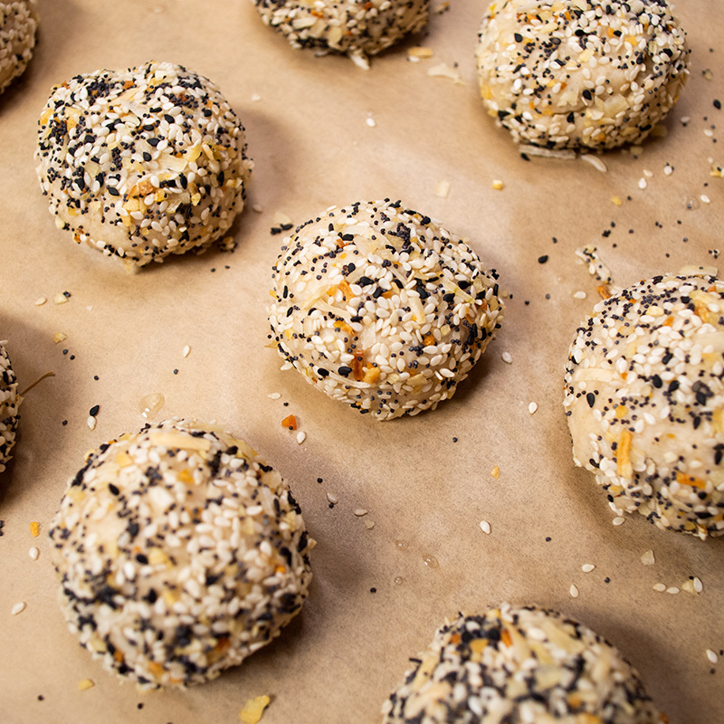 Dough Covered with Seasoning