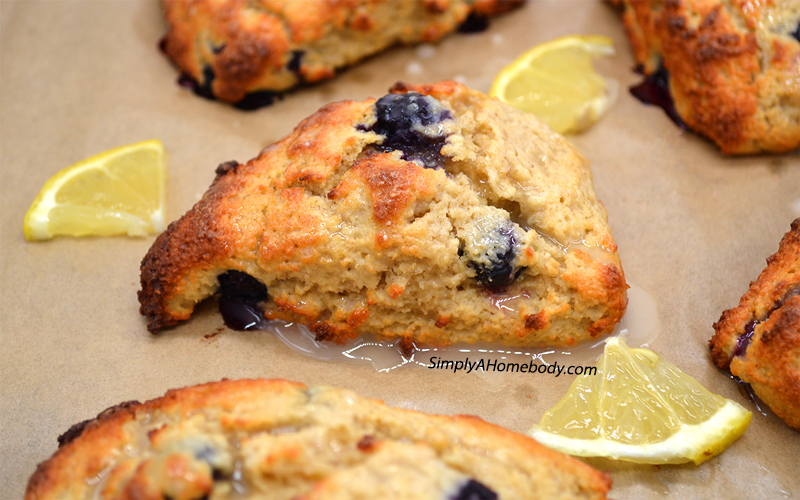 Blueberry Scone with Lemon Glaze - single