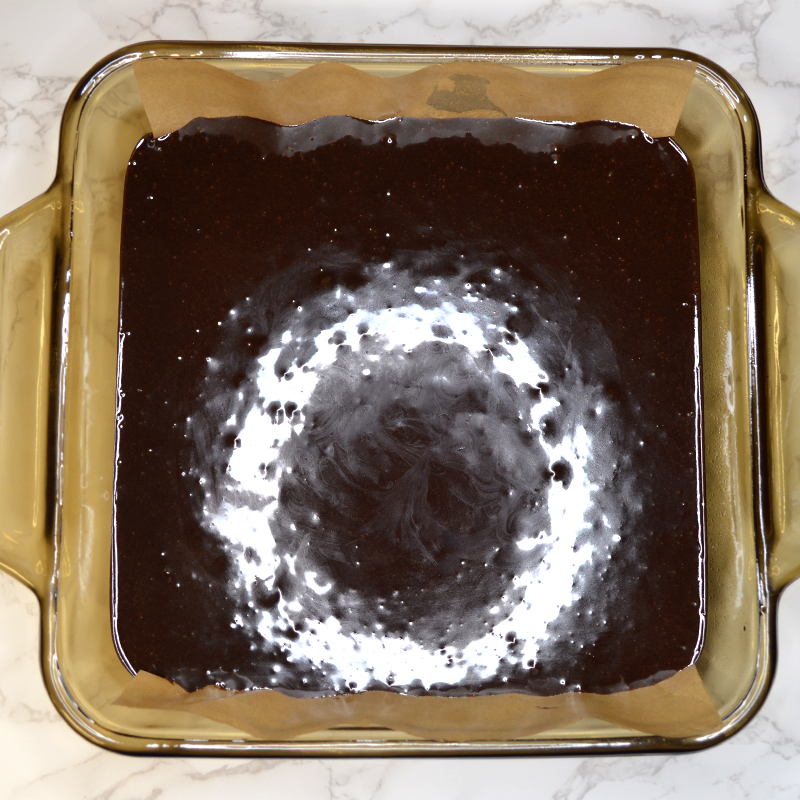 poured brownie batter