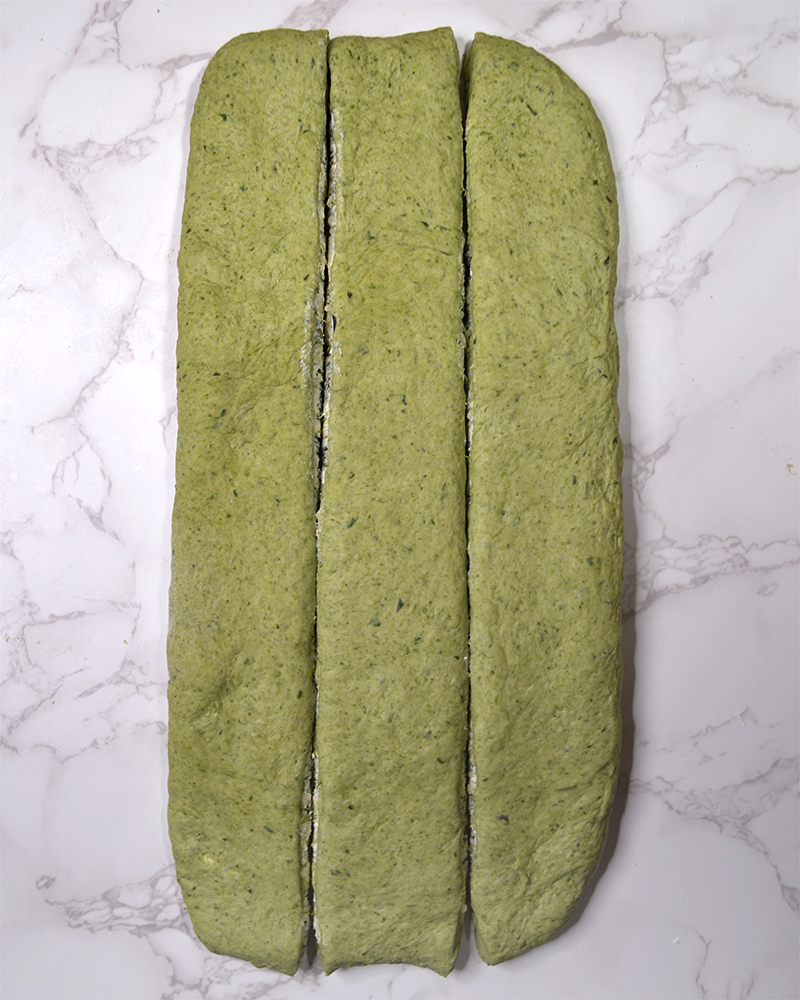 Strips of Spinach Dough