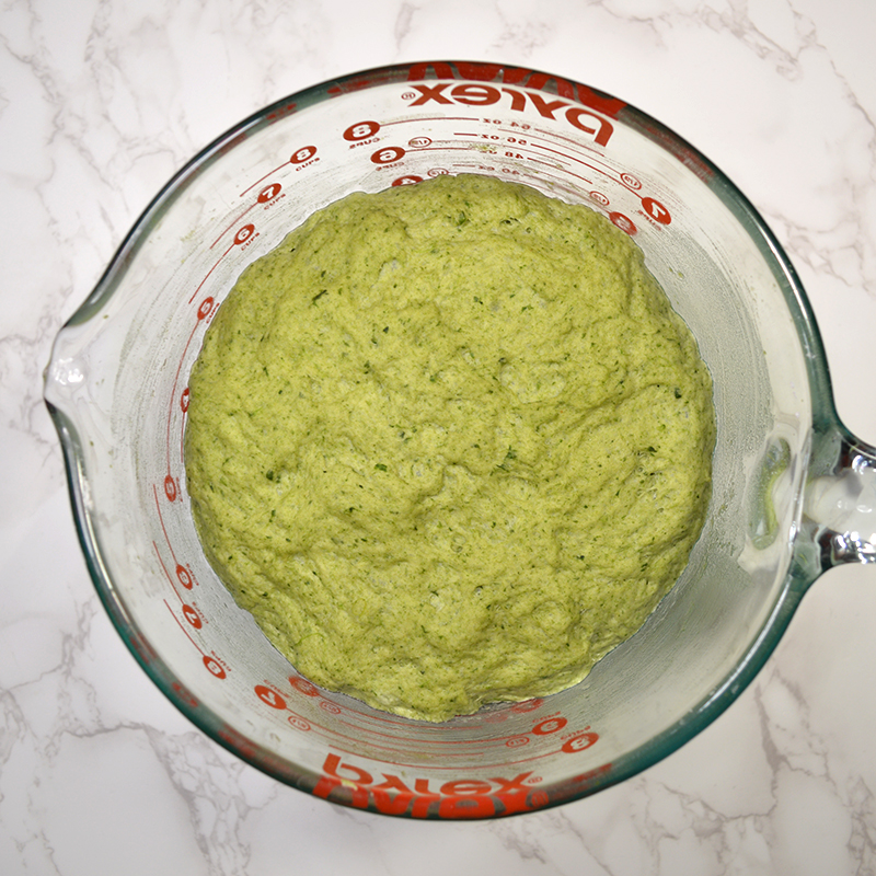Proofed Spinach Dough