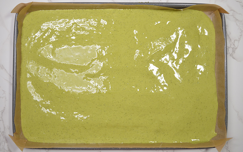 batter in a jelly roll pan