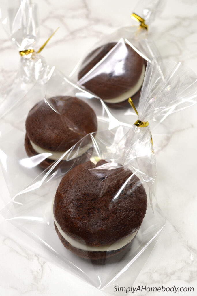 Wrapped whoopie pies