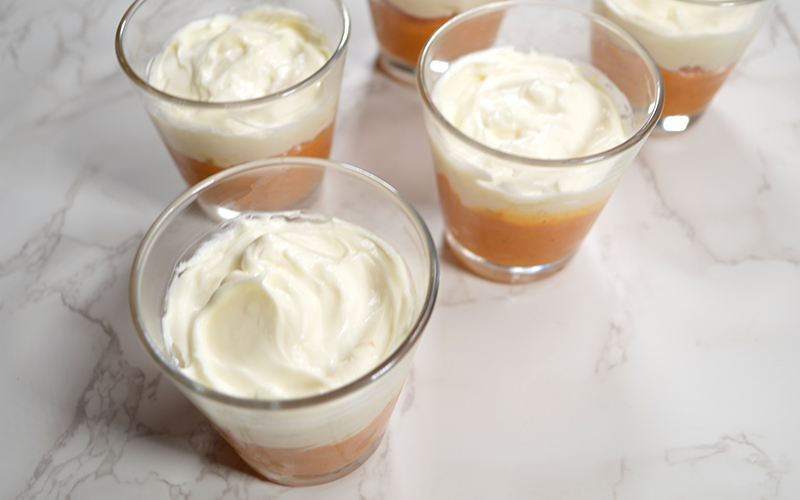 Halloween pudding cup - two layers